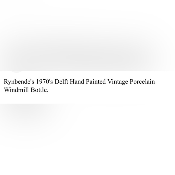 VINTAGE 1970’s RYEBENDES PORCELAIN DELFT WINDMILL BOTTLE WITH CORK STOPPER - Picture 6 of 6